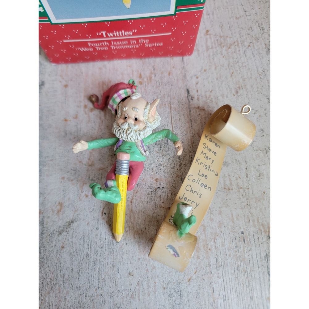 Enesco AS IS twittles dental helper ornament vintage Xmas naughty Nice list